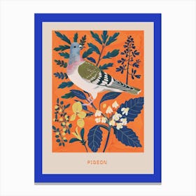 Spring Birds Poster Pigeon 1 Canvas Print