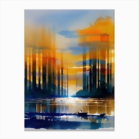 Skyscrapers At Sunset Canvas Print