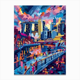 Singapore Skyline, Contemporary Art, Souvenir Canvas Print