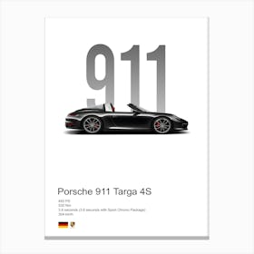 911 Targa 4s Porsche Canvas Print