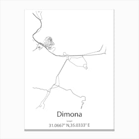 Dimona,Israel Minimalist Map Canvas Print