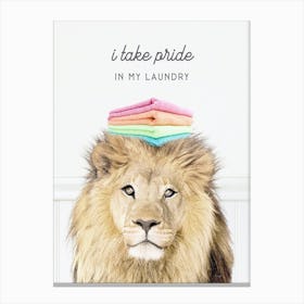 Lion I Take Pride In My Laundry Canvas Print