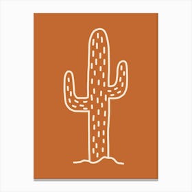 Autumn Cactus Burnt Orange Abstract Canvas Print