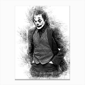 Joker Joaquin Phoenix Sketch Canvas Print