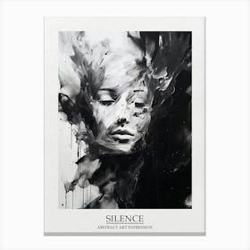 Silence Abstract Black And White 11 Poster Canvas Print