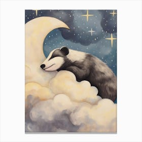 Sleeping Baby Badger Canvas Print