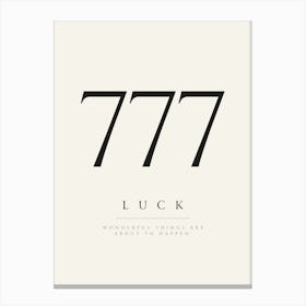 777 Angel Number Print Canvas Print