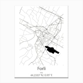 Forli,Italy Minimalist Map Canvas Print