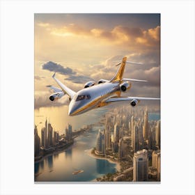 Private Jet In The Sky Canvas Print