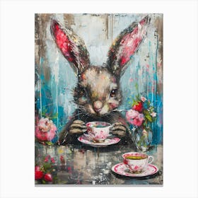 Kitsch Cute Animal Tea Party 3 Canvas Print