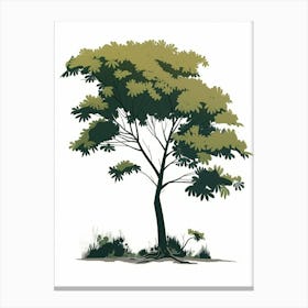 Hemlock Tree Pixel Illustration 4 Canvas Print
