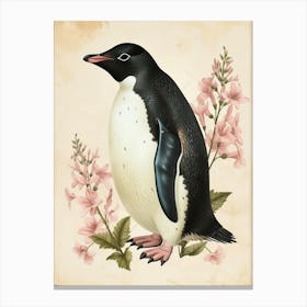 Adlie Penguin Signy Island Vintage Botanical Painting 3 Canvas Print