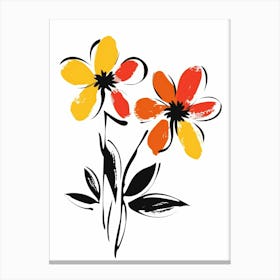 Flowers On A White Background 5 Canvas Print