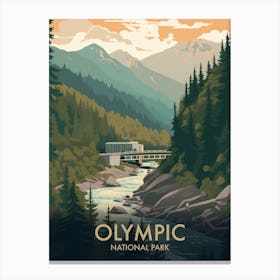 Olympic National Park Vintage Travel Poster 1 Canvas Print