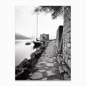 Korcula, Croatia, Black And White Old Photo 4 Canvas Print