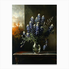 Baroque Floral Still Life Bluebonnet 8 Canvas Print