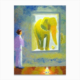 Elephant In The Window Canvas Print
