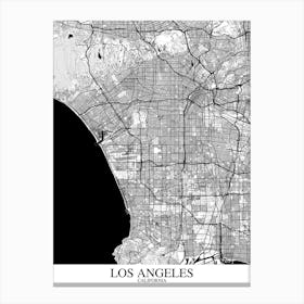 Los Angeles California White Black Canvas Print