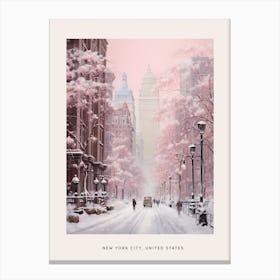 Dreamy Winter Painting Poster New York City Usa 2 Canvas Print