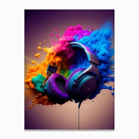 Colorful Headphones Canvas Print