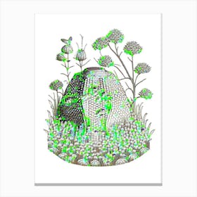 Beehive In A Garden 3 Vintage Canvas Print