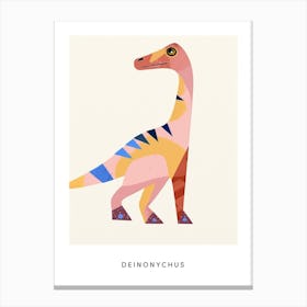 Nursery Dinosaur Art Deinonychus 2 Poster Canvas Print