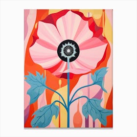 Poppy 4 Hilma Af Klint Inspired Pastel Flower Painting Canvas Print