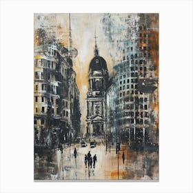 Kitsch Cityscape Paint Dripping 1 Canvas Print