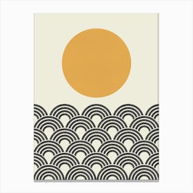 Sunrise Wave - Oriental Pattern Minimal Graphic Canvas Print