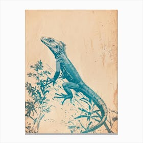 Jamaican Iguana Block Print 4 Canvas Print