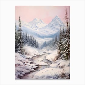 Dreamy Winter Painting Tatra National Park Poland 4 Canvas Print