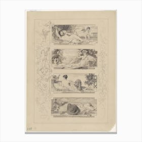 The 4 Times Of The Day, Gustav Klimt Canvas Print