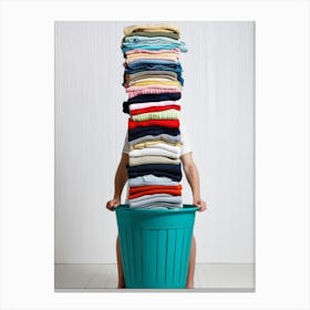 Man In Laundry Basket Canvas Print