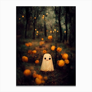 A Happy Ghost In The Forest Photo Canvas Print