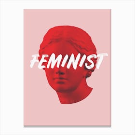 Feminist Venus Red Canvas Print