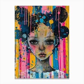 Girl With Splatters Canvas Print