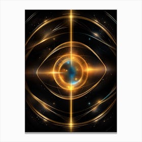 Golden Eye With Stars Canvas Print