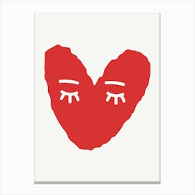 Heart With Eyes Illustration Canvas Print