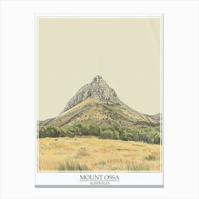 Mount Ossa Australia Color Line Drawing 9 Poster Canvas Print