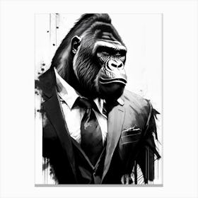 Gorilla In Suit Gorillas Graffiti Style 4 Canvas Print