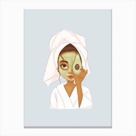 Avocado Face Mask Canvas Print