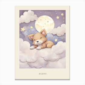 Sleeping Baby Puppy 1 Nursery Poster Canvas Print