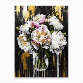 Peonies In A Vase 1 Canvas Print