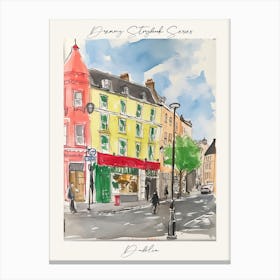 Poster Of Dublin, Dreamy Storybook Illustration 4 Canvas Print