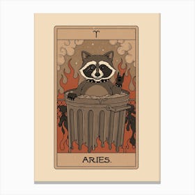 Aries Raccoons Zodiac Canvas Print