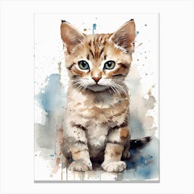 Baby Cat Kitten Watercolour Nursery 1 Canvas Print