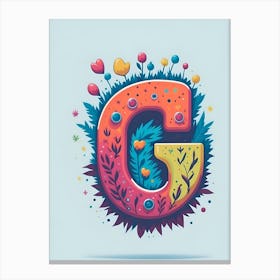 Colorful Letter G Illustration 39 Canvas Print