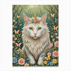 Magical Unicorn Cat Canvas Print