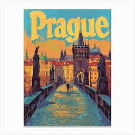 Aihrgdesign A Vintage Travel Poster Of Prague 2 Canvas Print