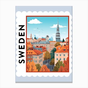 Sweden 1 Travel Stamp Poster Canvas Print